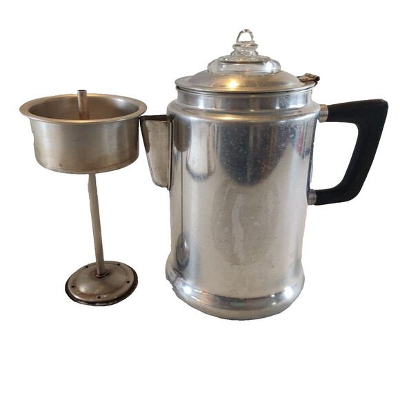 Vintage Stovetop Coffee Percolator Bakelite Handle 8-Cup-Top Is Glass - Picture 1 of 13